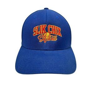 Slik Chix Womens Blue Baseball Hat OSFA Adjustable Wool Blend Girl Boss Feminist
